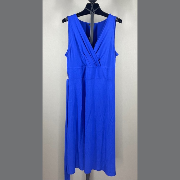 NEW Talbots Dress Womens Medium blue fit flare midi classic colorful - Picture 1 of 9
